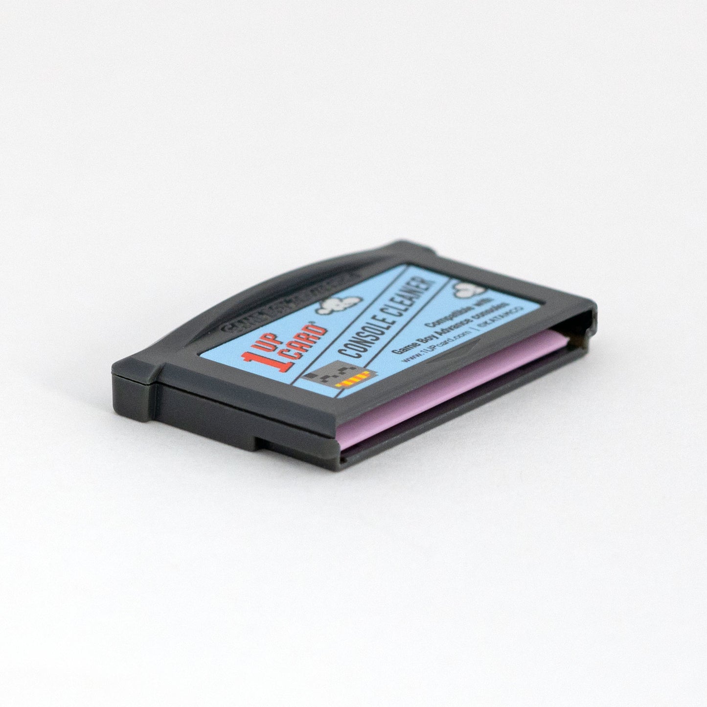 1UPcard_Game_Boy_Advance_console_cleaner_retro_video_game_cleaning_business_end_view