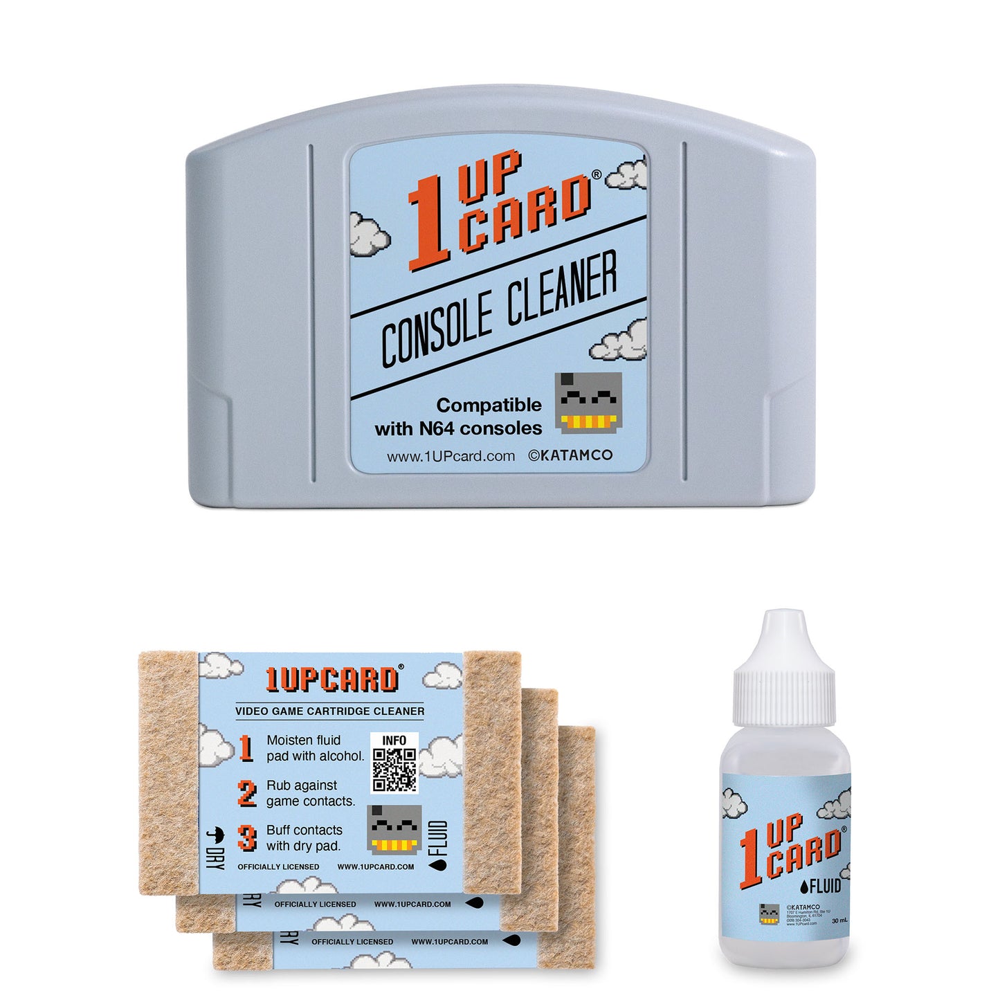 1UPcard™ Cleaning Kit Compatible with N64 (Nintendo 64) - Bundle - (save 11%)