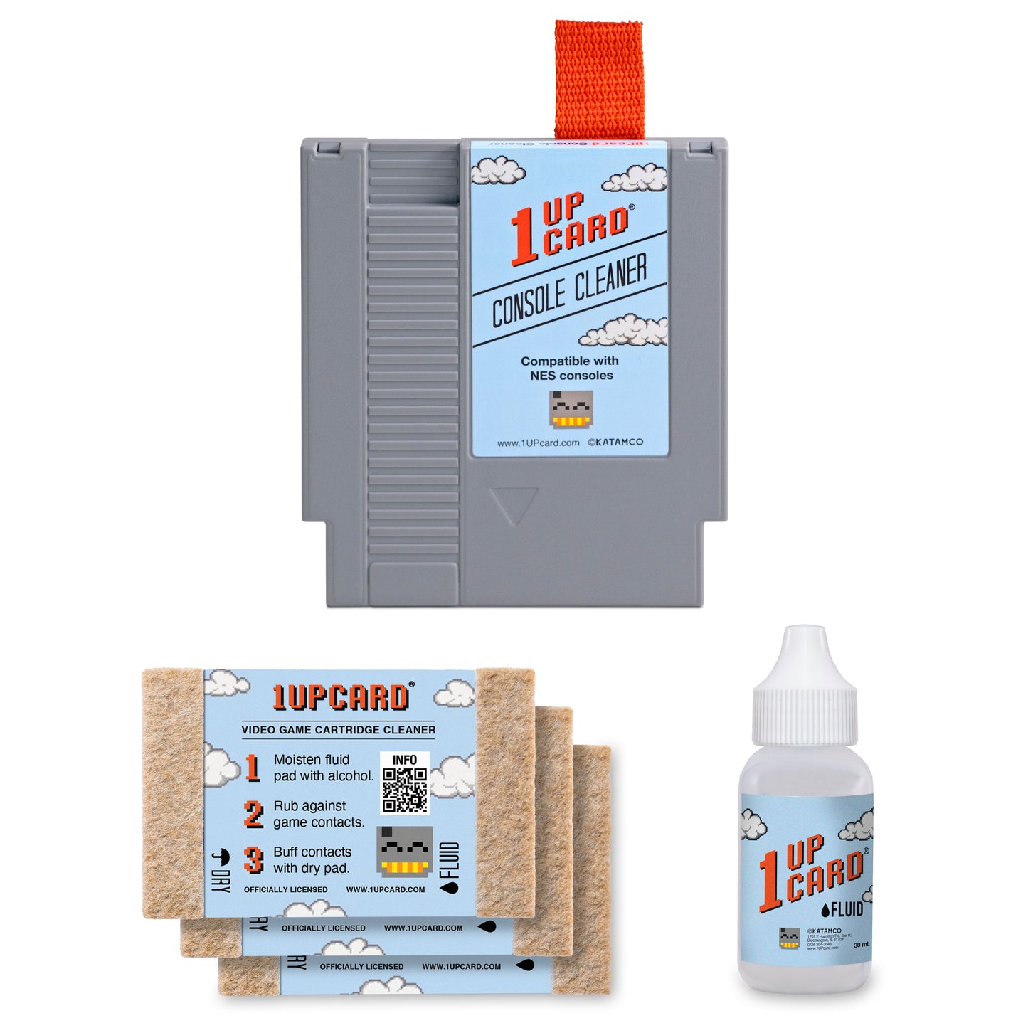 1UPcard™ Cleaning Kit Compatible with NES (Nintendo Entertainment System) - Bundle - (save 11%)