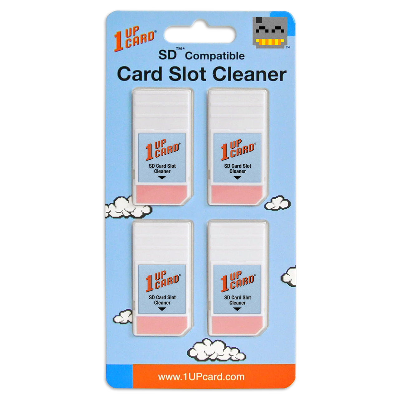 SD card slot cleaner compatible with SD readers 4-pack packaging