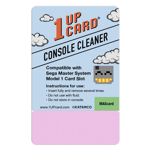 1UPcard™ Video Game Console Cleaner Compatible with Sega Master System Model 1 Card Slot