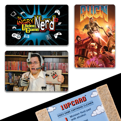 AVGN 1UPcard™ 3 Pack - Mix - Officially Licensed Angry Video Game Nerd game cartridge cleaners