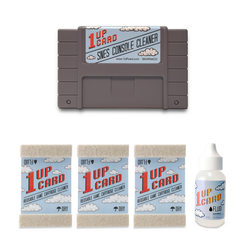 SNES Cleaning Kit by 1UPcard™ - Console and Game Cartridge Cleaner Bundle - (save 15%)